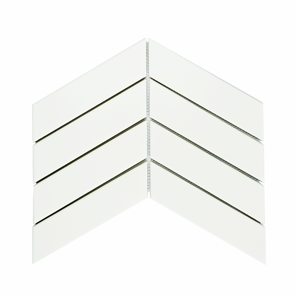 MOZZA TILE Chevron Glossy White 45x180mm (318x222mm)
